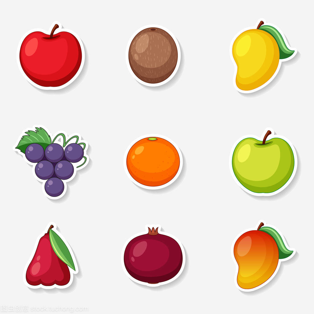 繽紛果趣 不同種類水果貼紙設(shè)計的創(chuàng)意世界